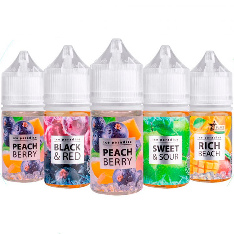 Жидкость Ice Paradise Salt - Peach Berry (Персик Черная смородина) 30 мл (12 мг)